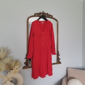 Boden Women's Red Button Down Dress
